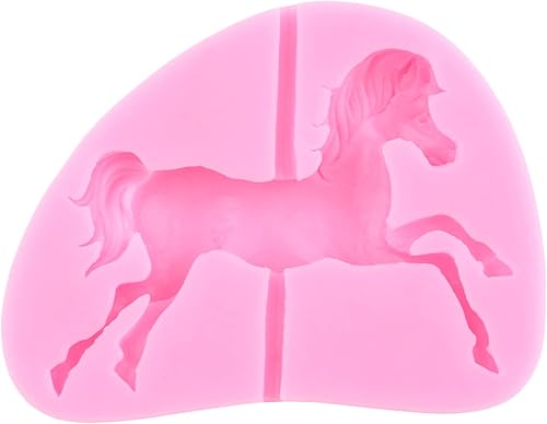 Miniatura 7 de RFGHAC Carrusel - Moldes de silicona para fondant de caballo, 3D Merry-Go-Round de pasta de chocolate para decoración de pasteles de baby shower,