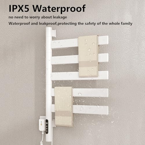 Toalleros calefactables para baño giratorios con control de temperatura constante 8