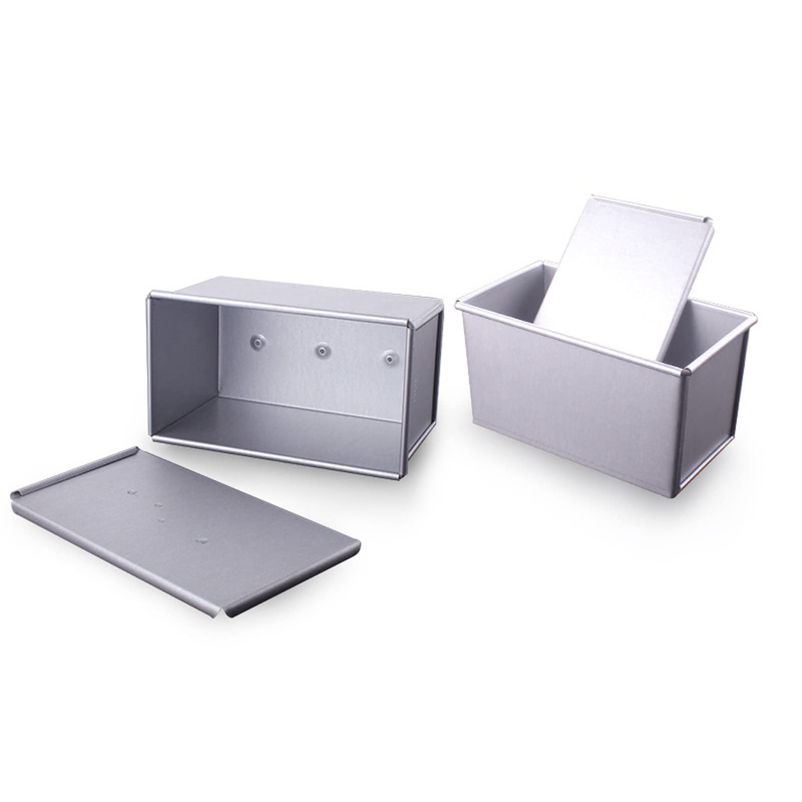 Molde rectangular con tapa para hornear pan, tostadas, antiadherente, con tapa, molde de pan de aleación de aluminio, moldes pequeños para hornear