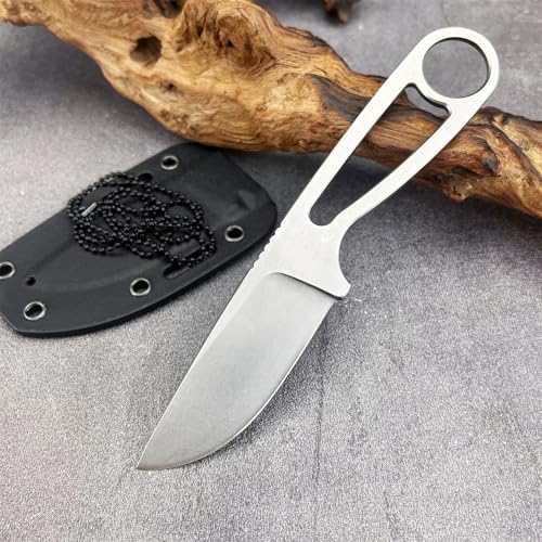 HUAAO EDC Fixed Blade knife, Cord to Hang Around Neck, with Kydex Sheath Full Tang Knife, Multi-Purpose Knife for Everyday Carry for Men and Women