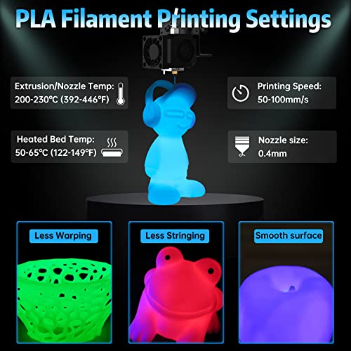 Image of SUNLU Glow in The Dark PLA Filament, Neatly Wound Luminous PLA 3D Printer Filament 1.75mm Dimensional Accuracy + /- 0.02mm, Fit Most FDM 3D Printers, 1kg Spool (2.2lbs), (Blue PLA, Glow Blue)