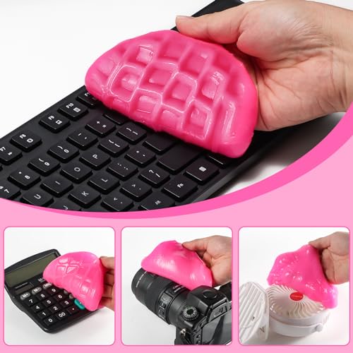 vioview 2 Pack Car Cleaning Gel, Pink Car Cleaning Putty, Universal Auto Detailing Tools Car Slime for Air Vent, Dashboard and Keyboard, Auto Accessories for Women - Thumbnail 4