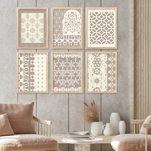 Image of kotart Premium Digital Madhubani Art Paintings with Frame for Home Decor - Framed Painting for Living Room Bedroom Office Room Decor - Painting for Wall Decoration - Pack of 6 (19X25 inch)