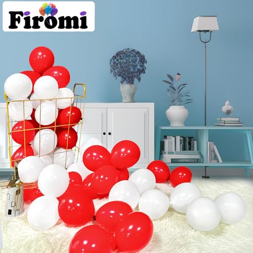Image of Firomi Small White Balloons 5inch 100 Pack Thicken Latex (with 2 Ribbons) | Premium , Thickened, Durable, Round after inflation for weddings, birthdays, and various celebrations