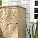 Outsunny Wooden Garden Shed, Outdoor Storage Cabinet with Waterproof Asphalt Roof, Narrow Tool Shed with Shelves and Lockable Doors, Natural