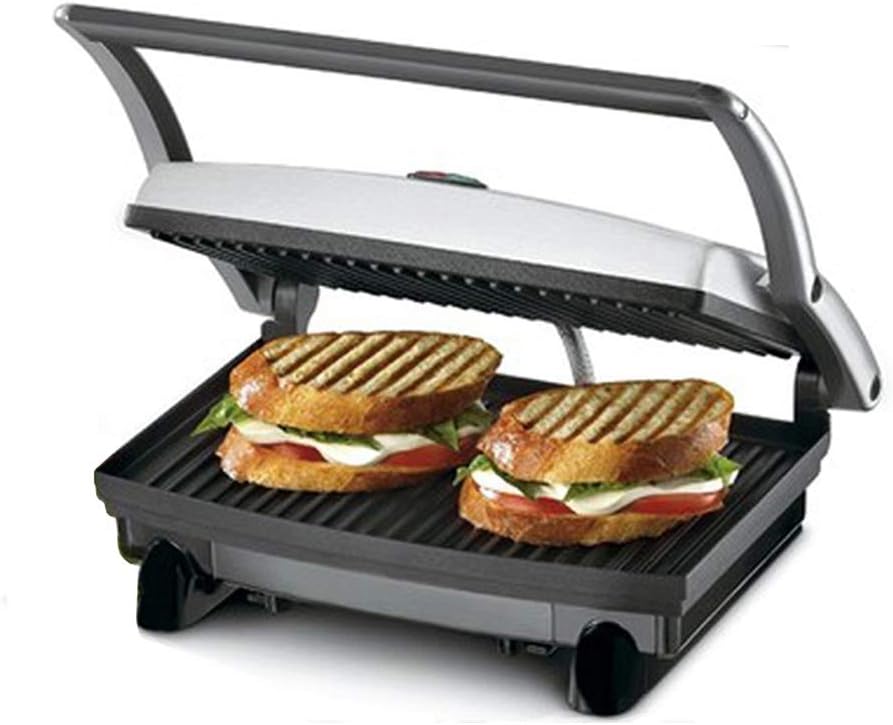 NSG 2439 700 Watt Panini Grill Sandwich Maker (Black/Grey)