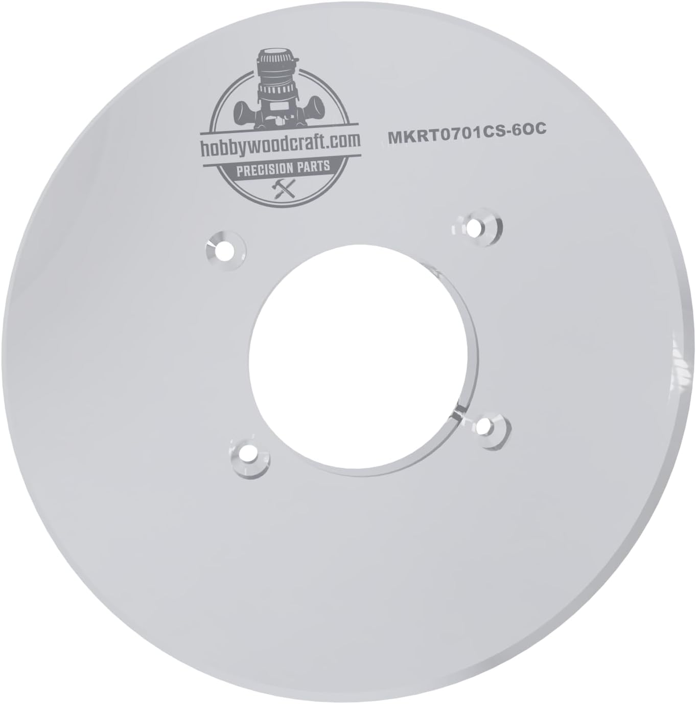 Hobbywoodcraft 3/8″ Thick 6″ circle baseplate upgrade with a 2″ opening, compatible with Makita RT0701C fixed base