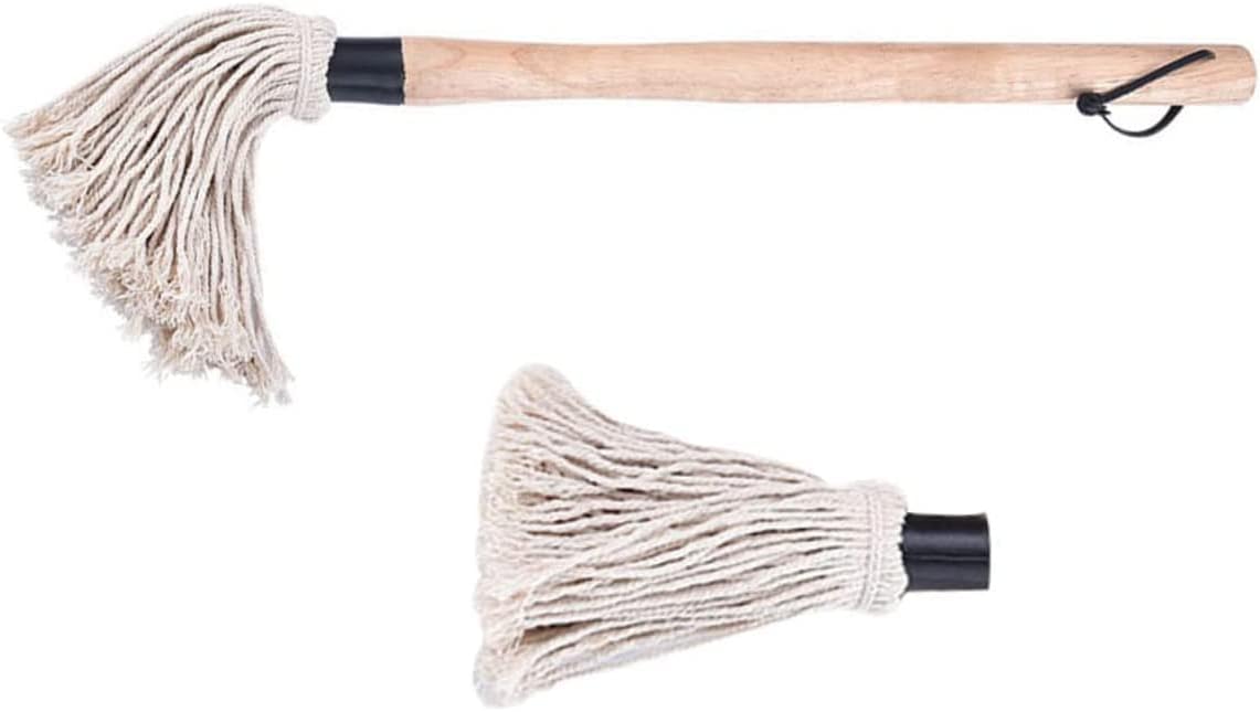 1 Set Replaceable Basting Brush Roasting Brush Pig Roast Mop Sauce Pastry Basting Oil Baking Marinade Cotton Yarn Pork