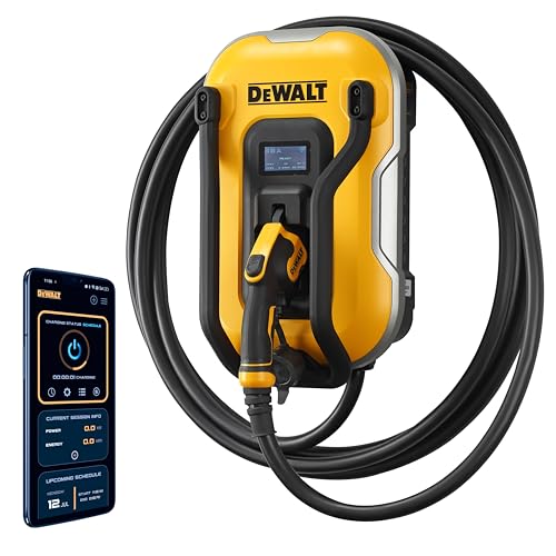 DEWALT 48A EV Charger with Bluetooth Wi‑Fi 25ft Cable