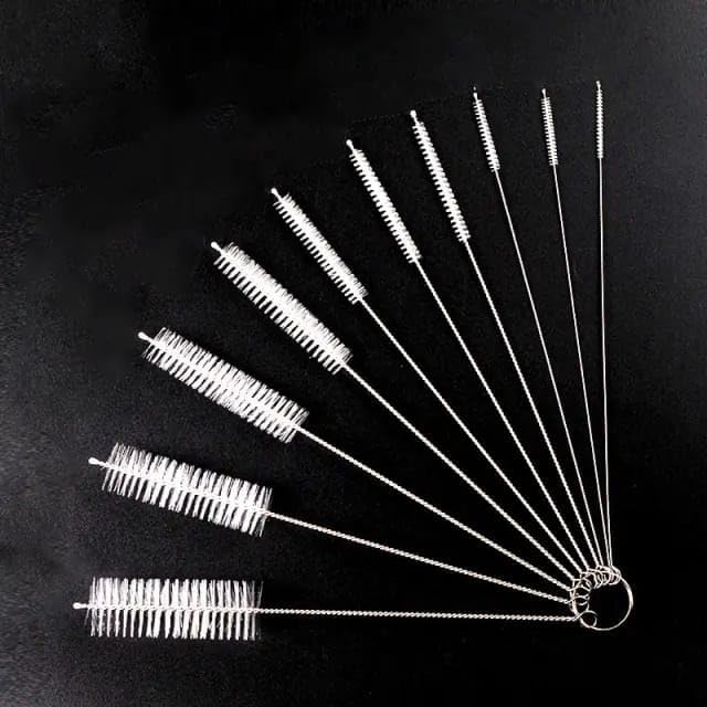 ナイロンストロークリーニングブラシ10本セット &ndash; ストロー、ケトル、チューブ、注ぎ口用ボトルパイプクリーナーブラシ &ndash; 柔軟なステ