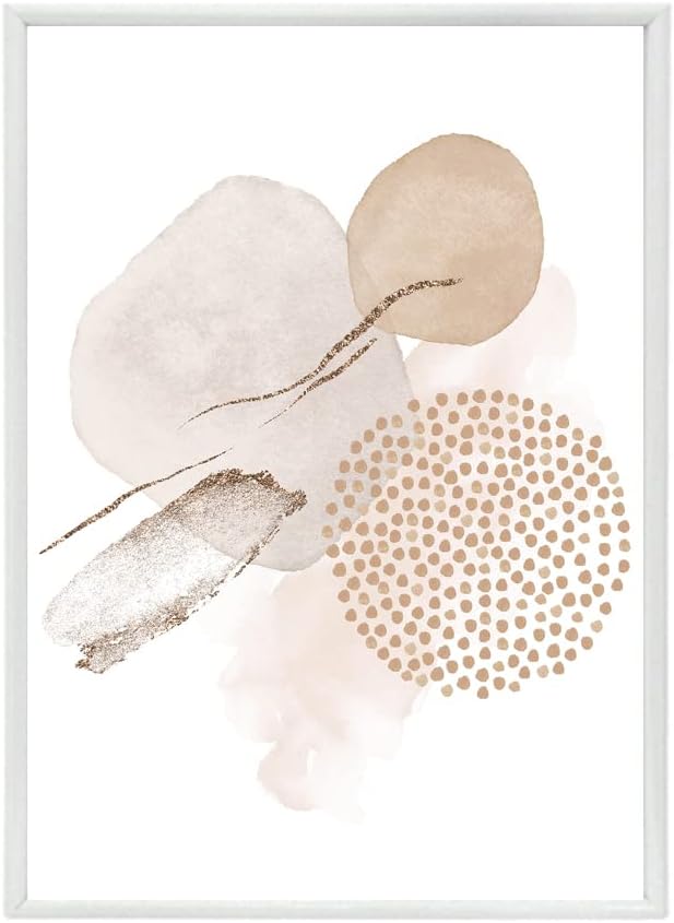 ポスター アートポスター A3 北欧 植物 木 ベージュ 抽象 おしゃれ インテリア サークル New037