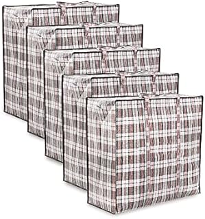 Zuvo Extra large Strong Laundry And Storage Bag Waterproof with Zips (Pack of 5) - Multi colour Bags