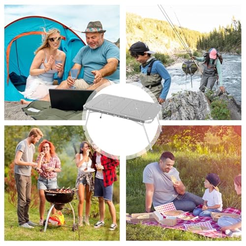 Table de camping pliable pour pique-nique sans encombrement