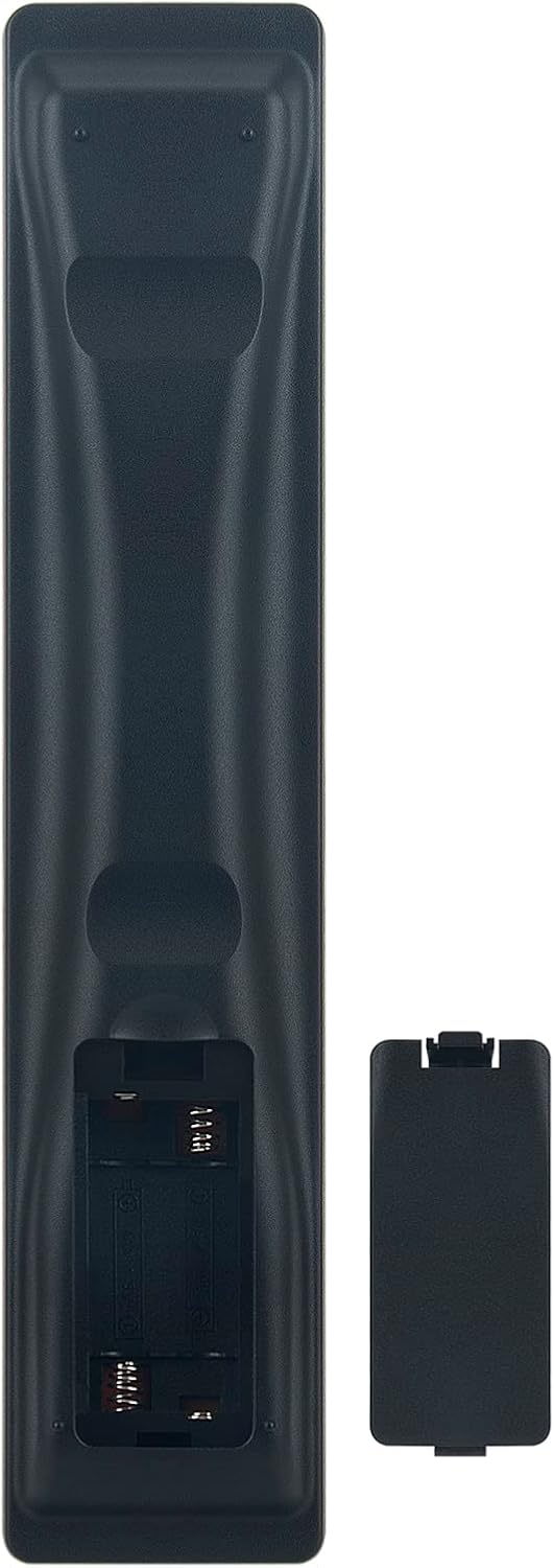 Back of the remote control with battery compartment open