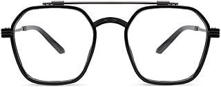 AOOLIA Fashion Aviator Reading Glasses for Women Men TR90 Square Blue Light Standard Anti-Reflective Coating Readers Eyewear Frame (Black, 2, x)