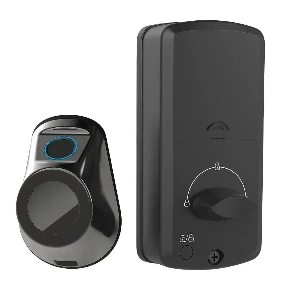 Jnchdghwa Black Fingerprint Door Lock With Automatic Locking Feature Function And Multi-Unlocking Options For Enhanced Home Security