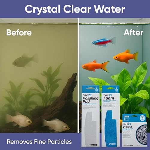 Image of Tidal 75 Filter Maintenance and Replacement Filter Media Kit, Including Gokul Brands Aquarium Filter Media Bags (Tidal 75 Polishing Pads, Foam Filter Sponge, Matrix Bio Media)