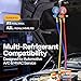 VIVOHOME HVAC Manifold Gauge Set for R134a R1234yf R454B R410a R32 Refrigerant, Automotive Residential AC Gauges with 5ft Hoses R134a R1234yf Quick Couplers Can Taps for Car Freon Charging Evacuation