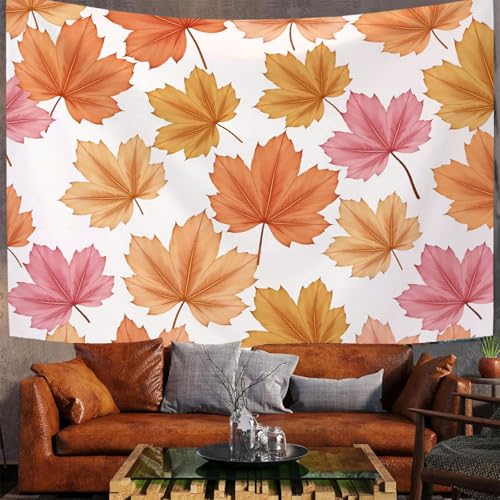 Tapices de tela estéticos color naranja rústicos para decorar el dormitorio