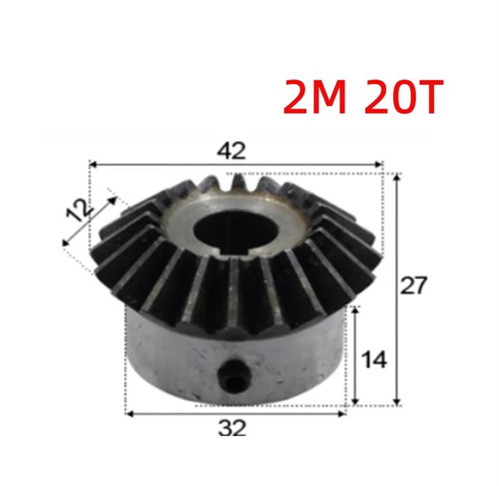 Bevel Gear Pinion Hardware Mechanical 1pcs Bevel Gear 2M 20Teeth with Inner Hole 7/8mm 10mm 12mm 14mm 15/16/17/18mm 90 Degree Drive Commutation Steel Gears with Screw(8mm)