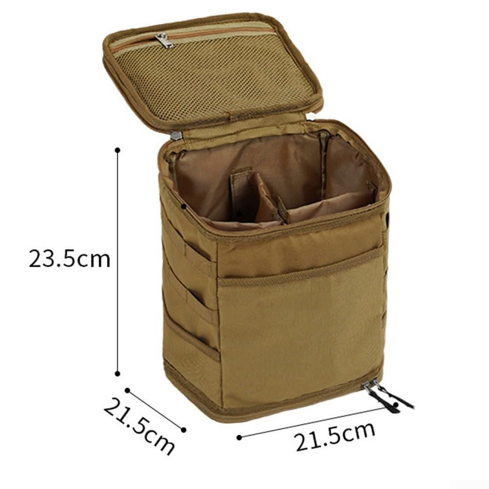 Camping-Tasche, Oxford-Stoff, Camping-Aufbewahrungstasche, große Kapazität, Outdoor-Lampe, Gasherd, Kanister, Topf-Tragetasche (Khaki), RKVWVKF1S71AQZ3NGIK09V5YX6CV