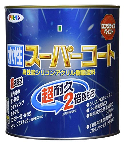 アサヒペン ペンキ 水性スーパーコート 水性多用途 白 1/12L