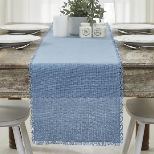 VHC-Brands-Burlap-Blue-Runner-Fringed-12x72 VHC Brands Burlap Blue Runner Fringed 12×72