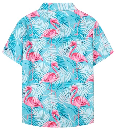 Image of SANGTREE Girls & Women's Hawaiian Shirts Button Down Short Sleeve Floral Tropical Shirt Beach Vacation Blouse Tops