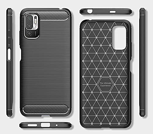 Image of NPRC Hybrid Ultra Slim Protective Case TPU Non-Slip Carbon Fiber Texture Shockproof Case Cover for Redmi 11 Ultra - Black