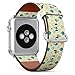 Produktbild Art-Strap Kompatibel mit für Big Apple Watch 42mm & 44mm - Uhrenarmband Ersatzarmbänder Lederarmband mit Edelstahl-Verschluss und Adapter (Sommer Fische Muscheln)