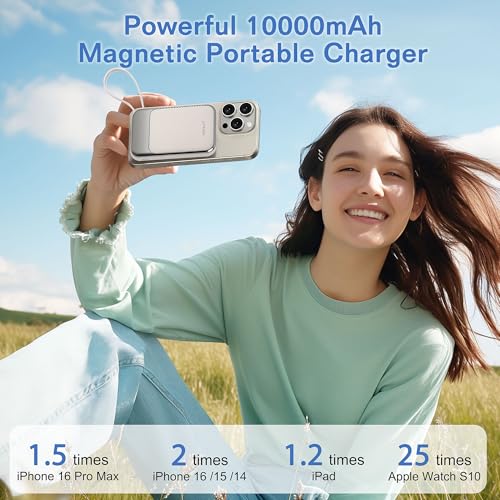 Magnetic Power Bank 10000mAh, Wireless Portable Charger - image 3