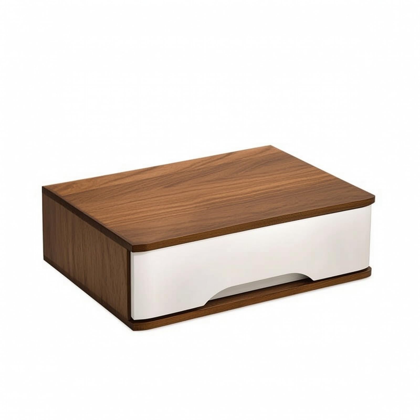 da Scrivania Cassettiera Organizer Contenitore Cassetti in Paulonia con Cassetti Sovrapposti Estraibili Adatto per Camera da Letto Scrivania Studio Spazio Piccolo, Noce, 40 28 31CM