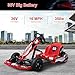 Electric Go Kart Drift Kart, 36V Drift Kart with Adjustable Length & High/Low Speed Modes, 350W Motor Kids Ride-On Toy for Ages 6 7 8 9 10 11 12, Max Load 187 lbs Red