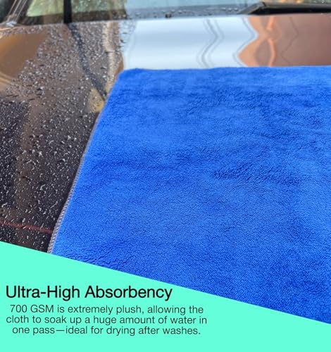 Image of Premium 700 GSM Microfiber car Cleaning Cloth (Pack of 2) | absorbant Microfiber Cloth| car and Bike Washing and Cleaning Multipurpose Micro Fiber Cloths (Multicolour)
