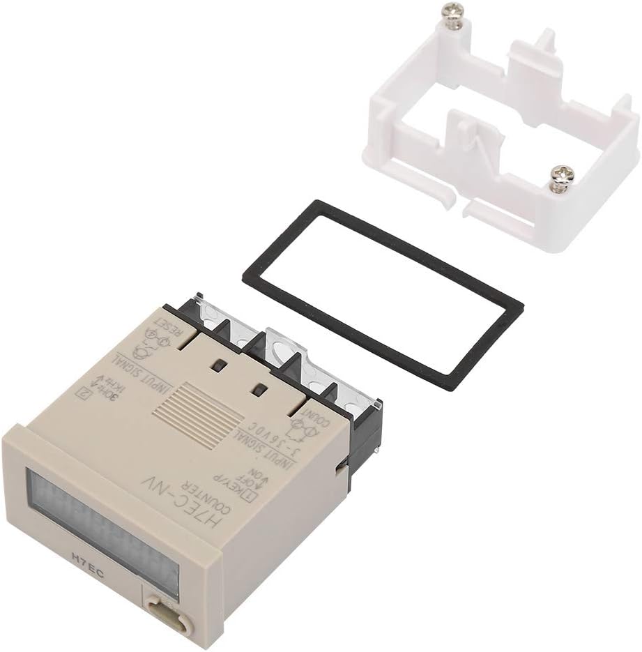 H7Ec Digital Electronic Counter for Pulse Electrical Totalizer, 3-36V 8-Digit LCD Display Counter with Precision Digital Pulse Counting Function
