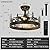 Merexcint Farmhouse Rustic Ceiling Fan with Light and Remote, Black Chandelier Fan with Bear and Deer Design, Adjustable Height, Rustic Chandeliers for Living Room, Bedroom, Hallway, Entryway Lighting