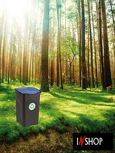 Stefanplast Poubelle tri sélectif Bleu/Noir 50 litres – vue 4