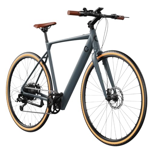 Cecotec Bicicleta Eléctrica de Ciudad Sprint Silver. 250W, Ruedas de 28", 70Km de Autonomía, Batería 360 WH, Cambio Shimano Altus de 8 Velocidades y Doble Disco de Freno Hidráulico