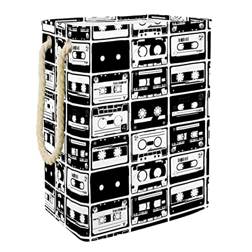 Panier à linge imperméable grand format bac à linge noir et blanc Cassette - 2