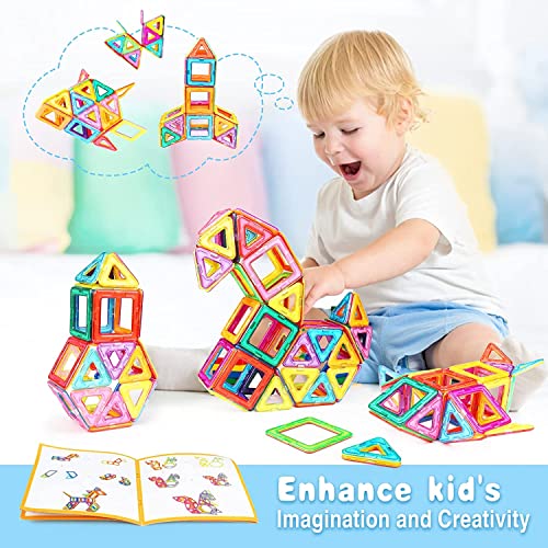 Magnetic Tiles Magnet Blocks - 40 Pcs 3D Magnetic Building Tiles Toys For Kids Set #TOP1