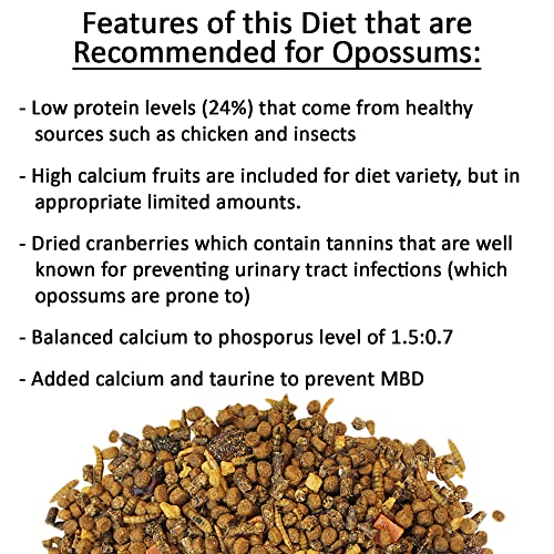 Opossum Complete 4 LB | Nutritional Healthy Pellet Diet | Food for Short-Tailed & Virginia Opossums