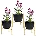 3 Pezzi Supporti per Piante in Metallo Portapiante di Mezzo Secolo Supporto in Vaso di Fiori Alto Moderno Espositore da Interno Rustico 12 Pollici di Altezza per Decorazione, Oro Chiaro