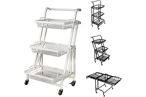3 Tier Foldable Rolling Cart: Tidy Up with Ease and Portability