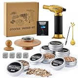 Jettory Cocktail Smoker Set – Whiskey Räucher-Set mit 6 Holzsorten & Taschenlampe – Rauchgenerator für Cocktails und Whisky – Ohne Butan (separat erhältlich)