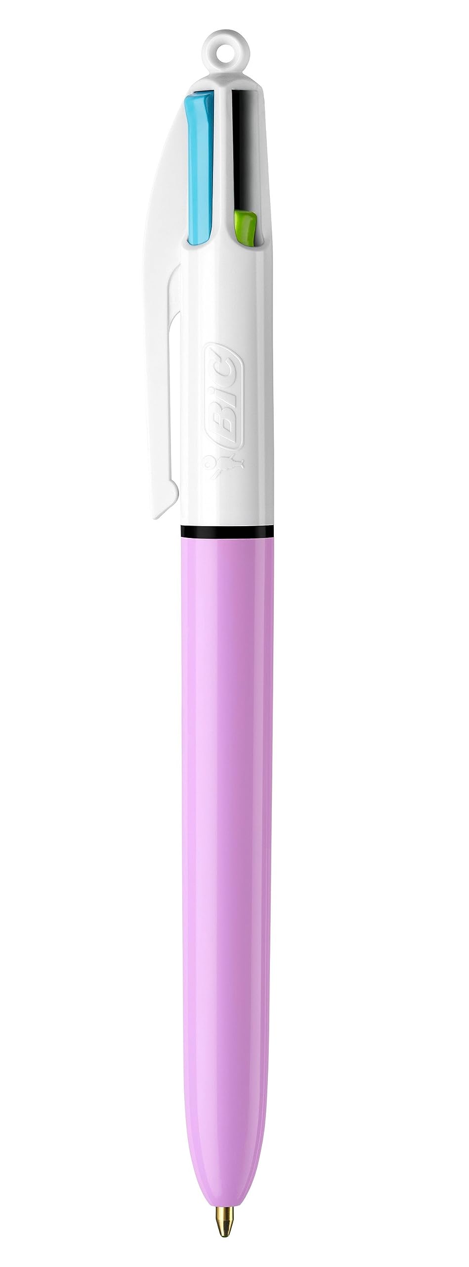 BIC - 1 ballpoint pen in 4 classic colours, metallic pink body, medium point: 1 mm