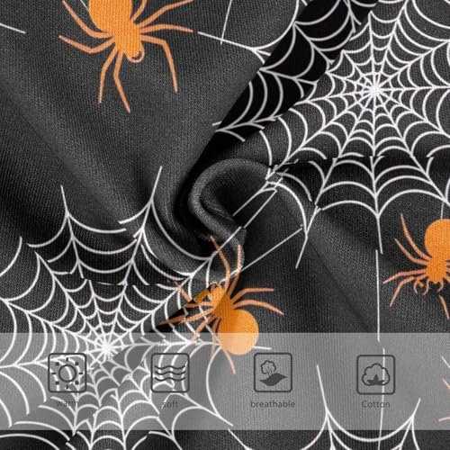 Toddler Girl Panties, Orange Spiders White Webs Black Cotton Underwear for Girls, 2–8 Years3