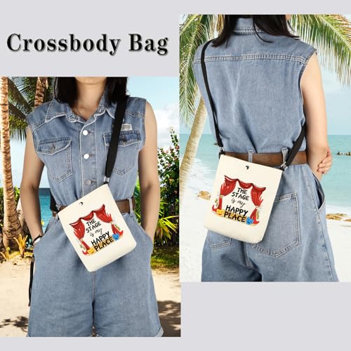 Performer Gift Musical Play Performer Gift Musical Lovers Gift The Stage is My Happy Place Crossbody Bag Gift for Musician (Stage Happy Place CB)4