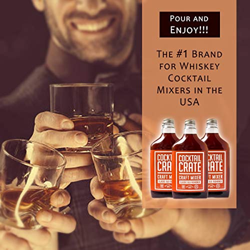 Cocktail Crate Old Fashioned Drink Mixer | Award-Winning Craft Cocktail Mixer for Classic Old Fashioned - Premium Cocktail Syrup Handcrafted with Aromatic Bitters & Demerara Sugar | 12oz - 3 pack