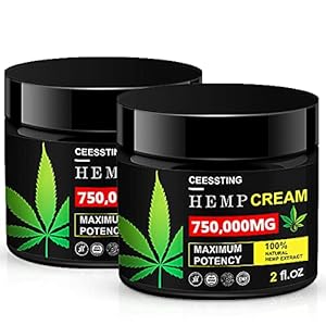 ENVISHA 2 Pack Hemp Cream by Ceessting – For Men and Women – Hydrating and Moisturizing for Skin – 4 oz