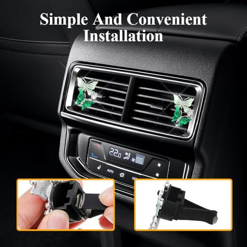 Image of 4PCS Car Air Fresheners Vent Clips, Butterfly Car Accessories, Sparkly Bling Dual Butterfly Auto Air Vent Clips, Automotive Cute Air Conditioning Outlet Decoration Universal for Women Girl